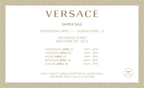 sample sale versace nyc|NYC sample sales 2024.